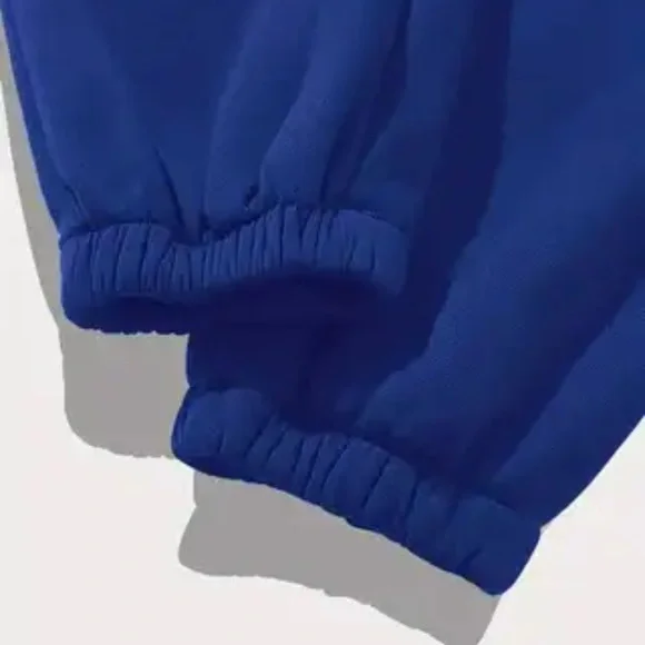 SWEATSUIT: 2Pc Blue Hoodie w/Front Pocket & Matching Drawstring Pants, NIP - Picture 5 of 8